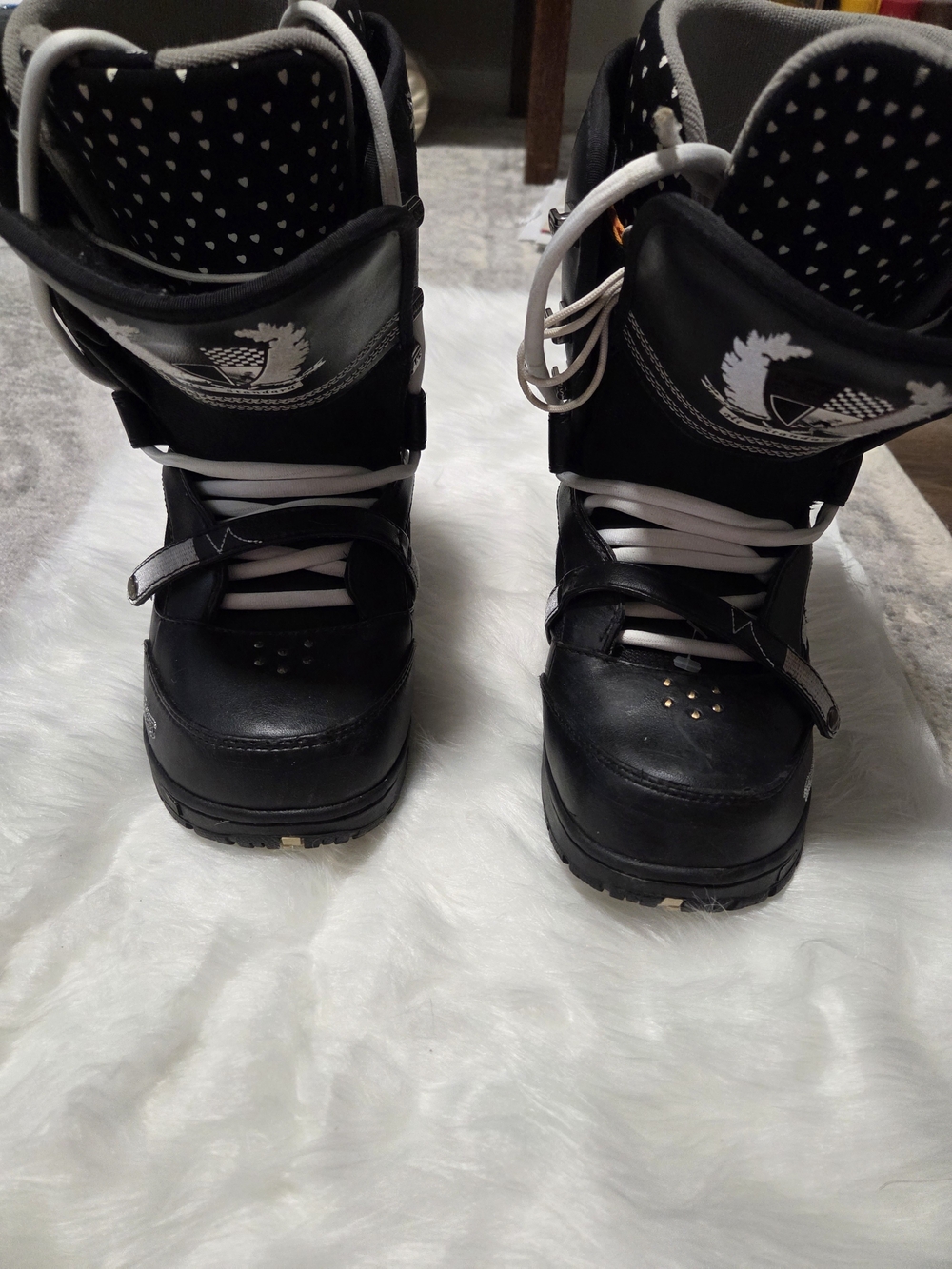 Vans Black Snowboard Boots with White Laces